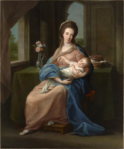 The Marchioness of Headfort Holding Her Daughter Mary by Pompeo Girolamo Batoni
